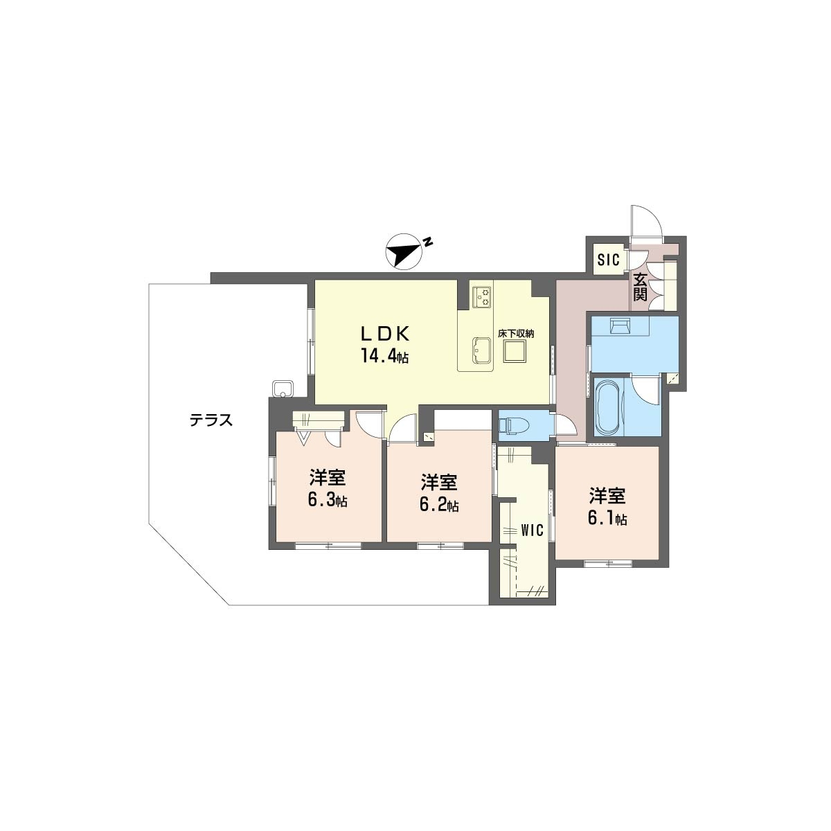 113号室 間取図