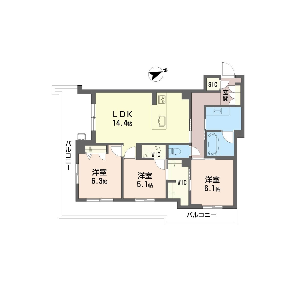 313号室 間取図